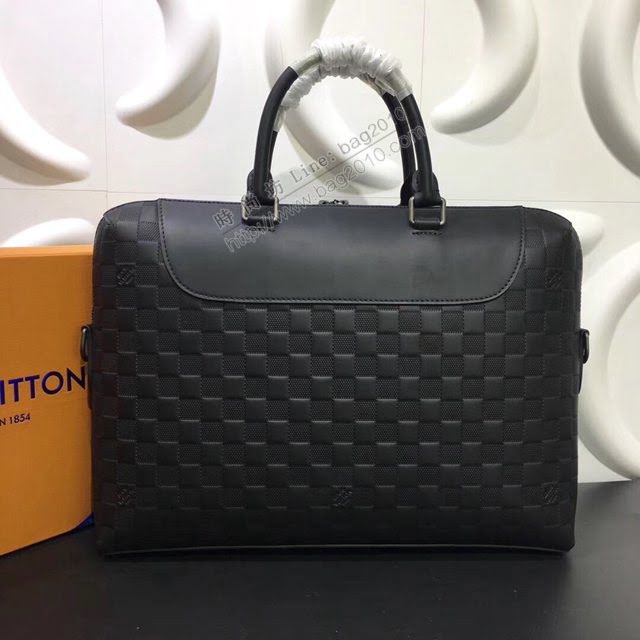 lv新款包包 路易威登Porte-Documents Jour公事包 Damier Infini皮革 lv時尚商務男士公事包 N48261   ydh3895